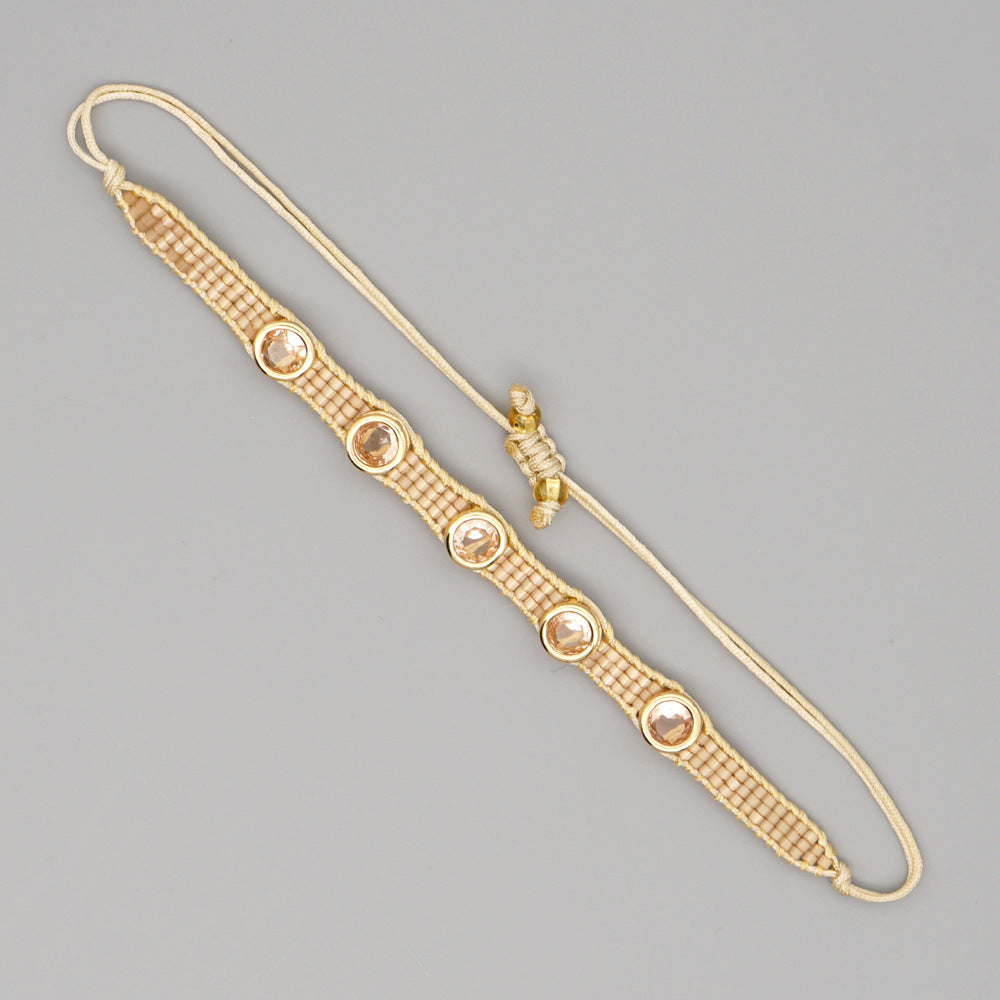Wholesale Blue Devil's Eye Ethnic Miyuki Beads Bracelet